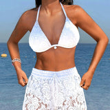 Ida - Elegantes Bikini-Set aus einfarbiger Spitze