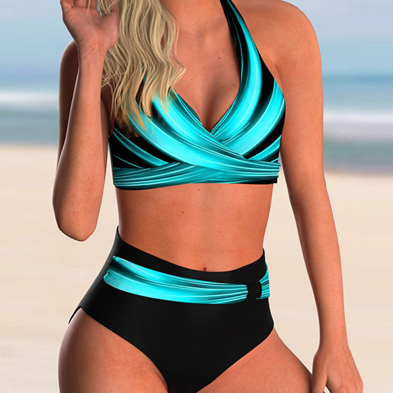 Gudrun - Bikini-Set mit Überkreuztem Ausschnitt und Druck