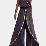 Elfriede - Kleid Mono mit Goldenen Details
