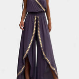Elfriede - Kleid Mono mit Goldenen Details