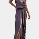 Elfriede - Kleid Mono mit Goldenen Details