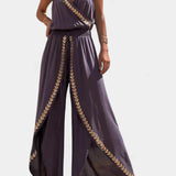 Elfriede - Kleid Mono mit Goldenen Details