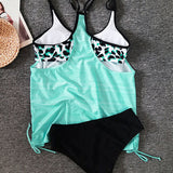 Hildegard - Tankini einfarbig mit Leopardenmuster