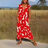 Roswitha - Fluide Robe mit V-Ausschnitt