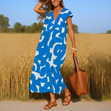 Roswitha - Fluide Robe mit V-Ausschnitt