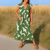 Roswitha - Fluide Robe mit V-Ausschnitt