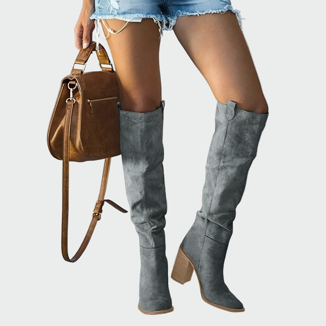 Jutta - Orthopädische Lederstiefel bis zum Knie