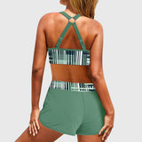 Cornelia - Hochgeschnittener Bikini mit Rippstruktur