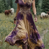 Gisela - Kurzes Maxikleid mit Blumenmuster
