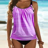 Hildegard - Tankini einfarbig mit Leopardenmuster