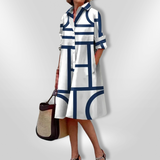 Sabine - Geometrisches Midi-Kleid