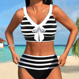 Inge - Hoch geschnittener gestreifter Bikini