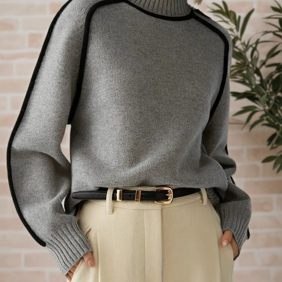 Mechthild - Eleganter Pullover mit hohem Kragen