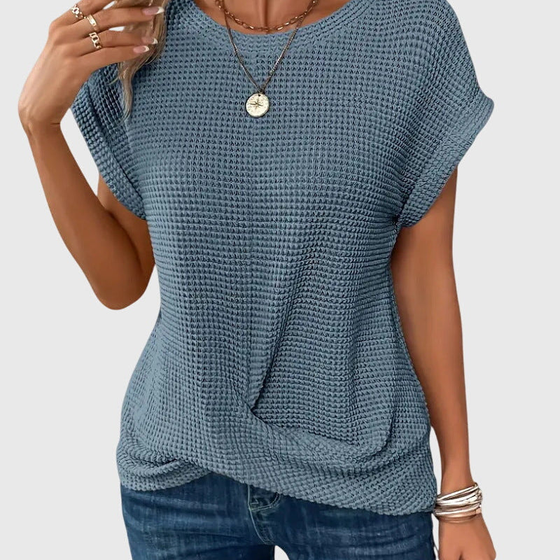 Claudia - Elegante Bluse mit Rundhalsausschnitt