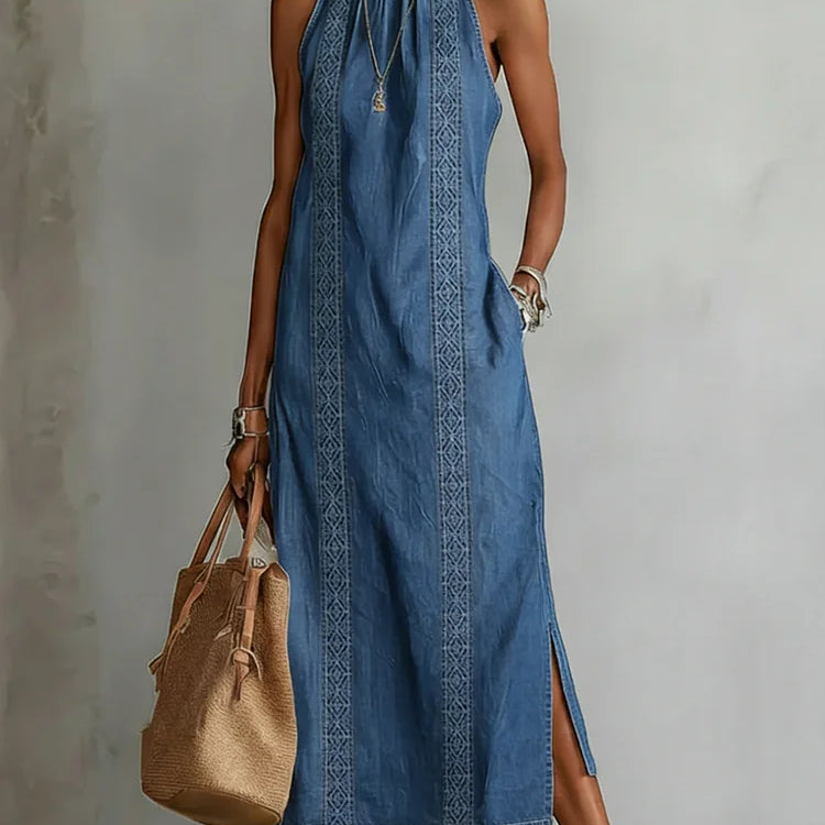Greta - Denimkleid mit Retro-Spitze