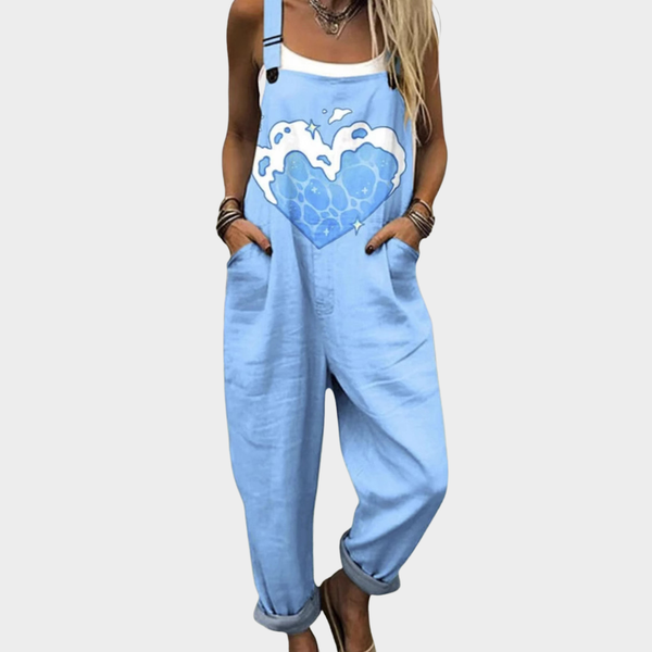 Isolde - Bequeme bedruckte Latzhose
