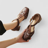 Gerlinde - Orthopädische T-Strap Blockabsatzsandalen