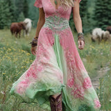 Gisela - Kurzes Maxikleid mit Blumenmuster