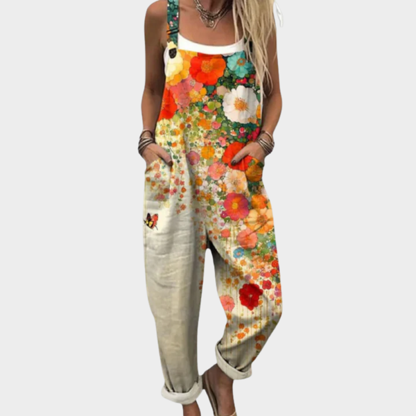 Jutta - Bequeme bedruckte Latzhose