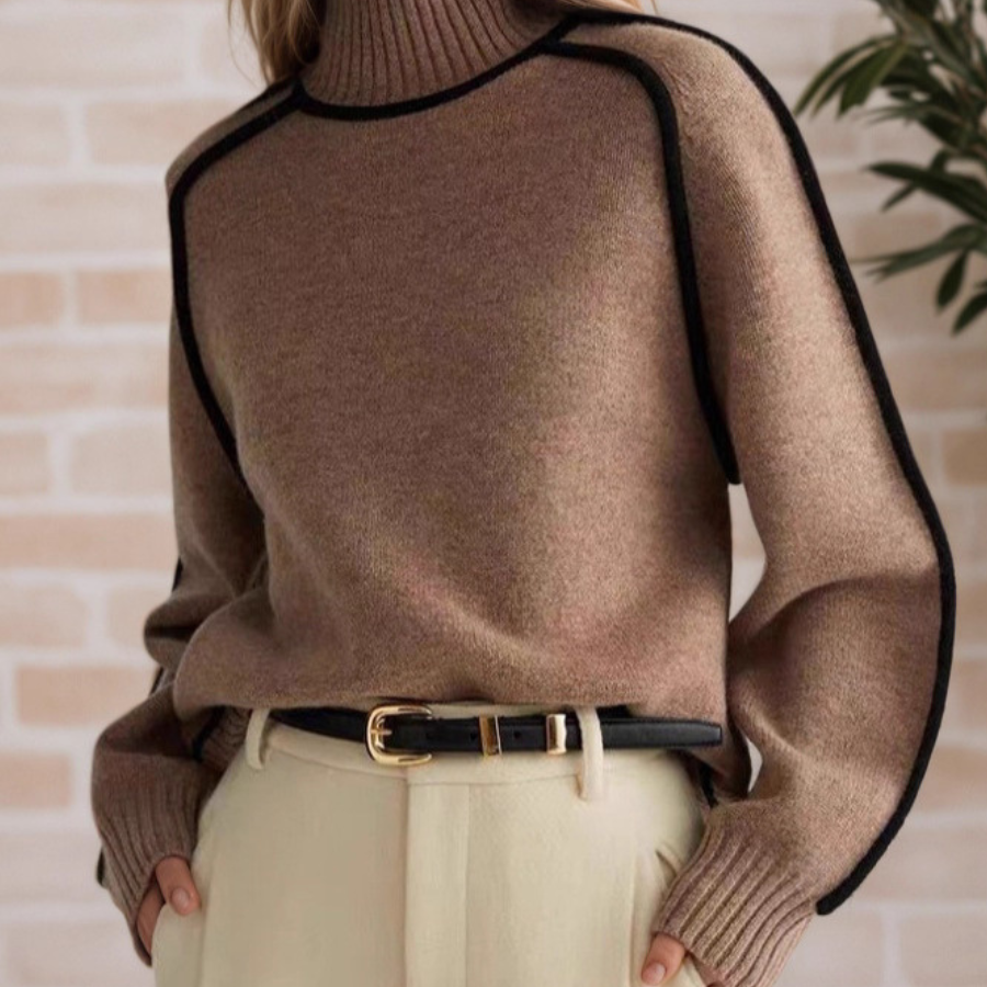 Mechthild - Eleganter Pullover mit hohem Kragen