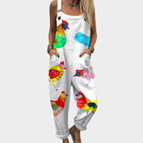 Doris - Bequeme bedruckte Latzhose