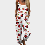 Erna - Bequeme bedruckte Latzhose