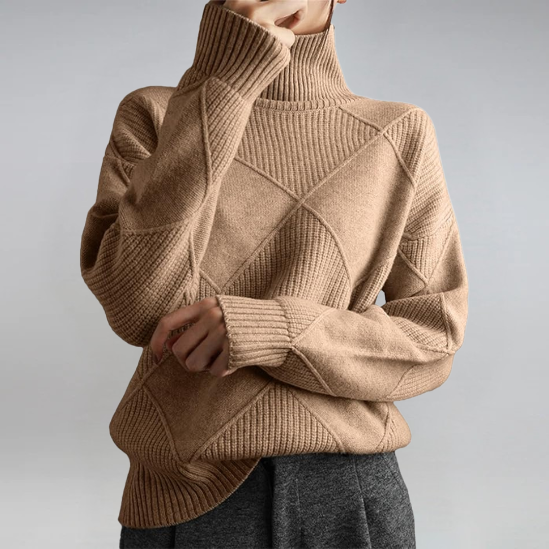 Almuth - Luxuriöser Kaschmirpullover mit Stehkragen