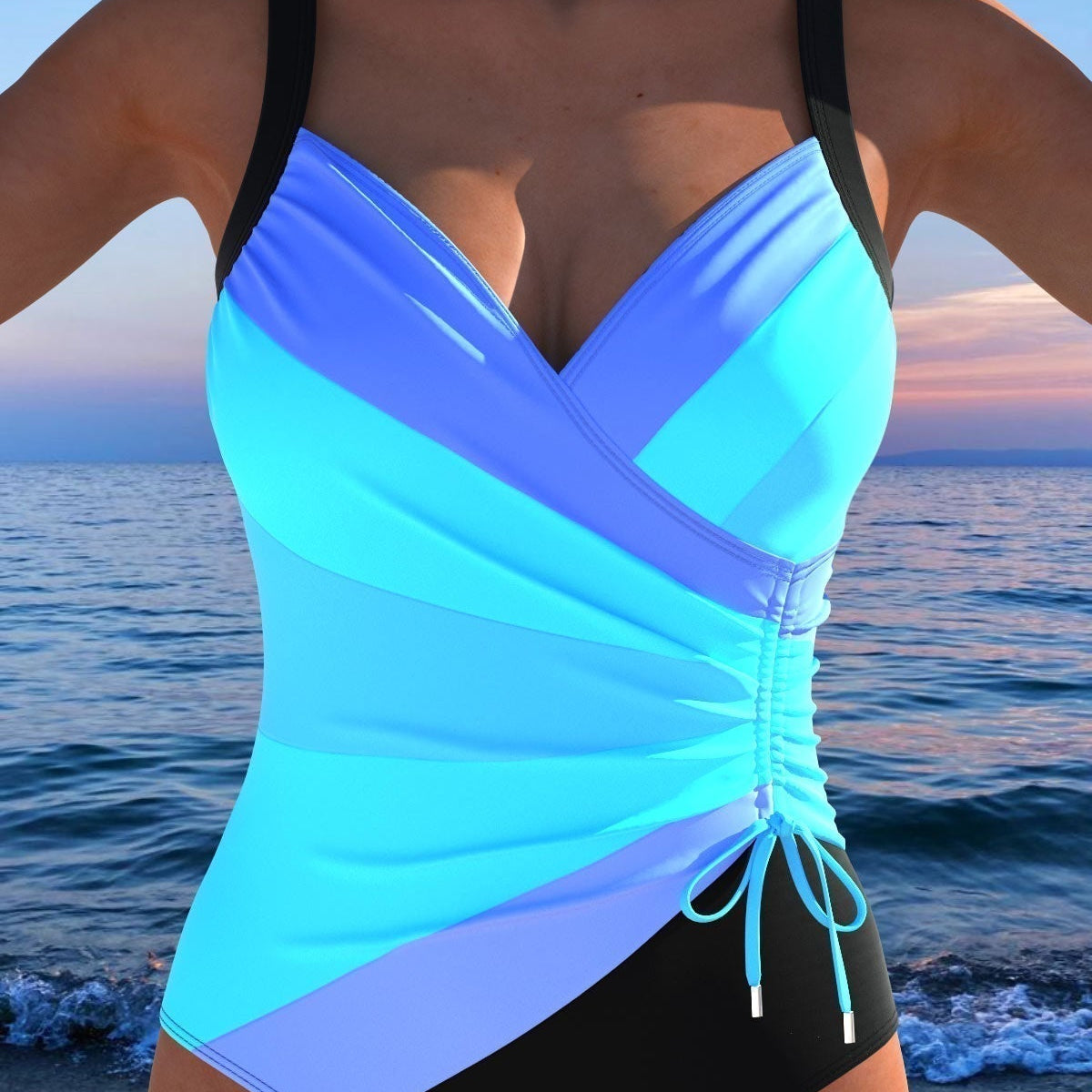 Amalie - Eleganter Badeanzug mit buntem Druck