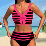 Inge - Hoch geschnittener gestreifter Bikini