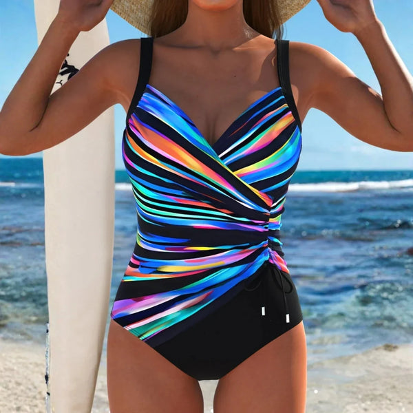 Amalie - Eleganter Badeanzug mit buntem Druck