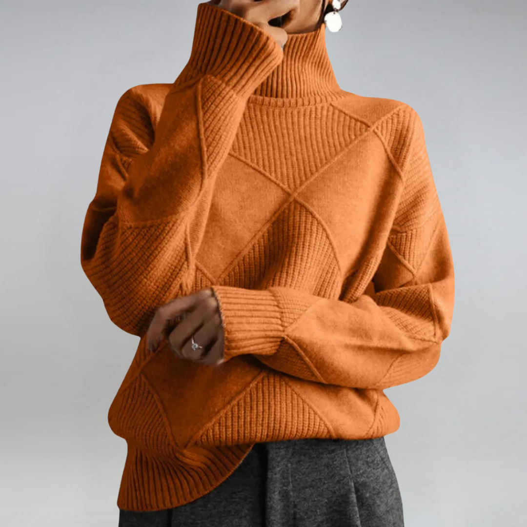 Almuth - Luxuriöser Kaschmirpullover mit Stehkragen