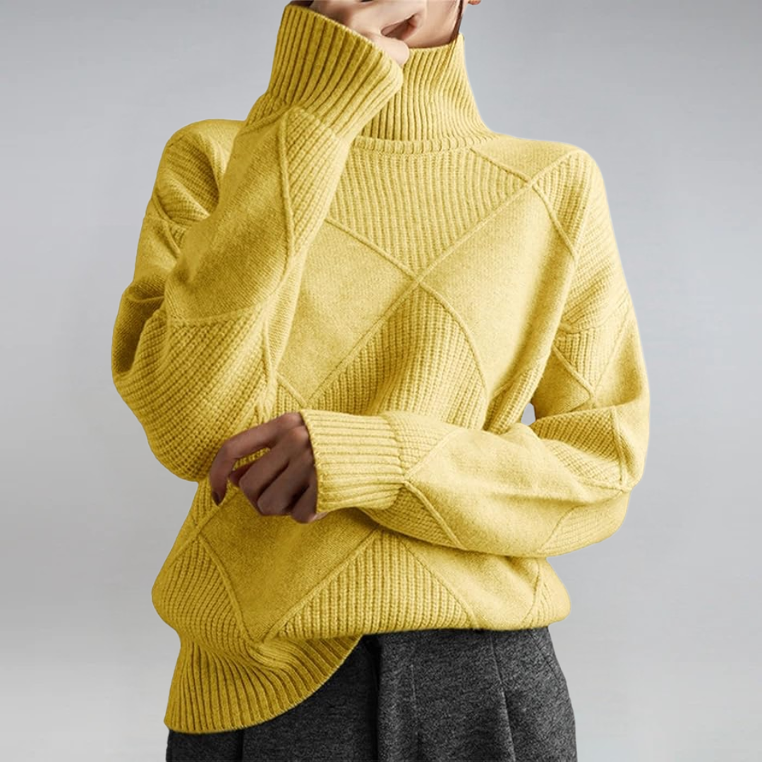 Almuth - Luxuriöser Kaschmirpullover mit Stehkragen