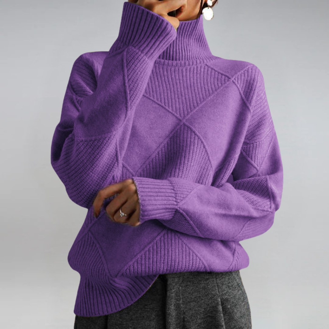 Almuth - Luxuriöser Kaschmirpullover mit Stehkragen
