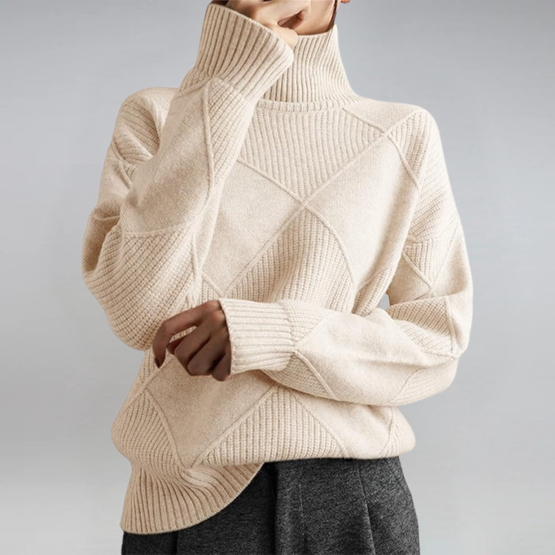 Almuth - Luxuriöser Kaschmirpullover mit Stehkragen