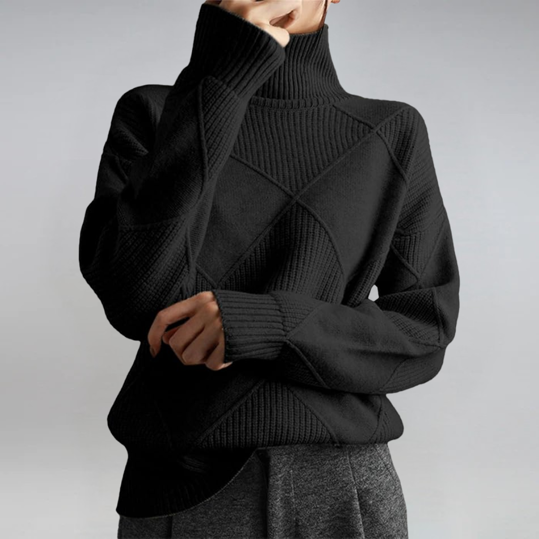 Almuth - Luxuriöser Kaschmirpullover mit Stehkragen