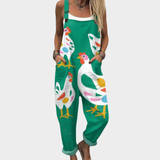 Birgit - Bequeme bedruckte Latzhose