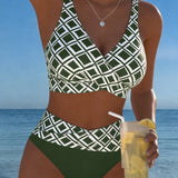 Johanna - Bikini Zweiteiler mit Ausschnitt-BH und Diamantmuster
