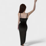 Irene - Samtkleid mit Schlitz