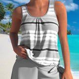 Kerstin - Tankini mit U-Ausschnitt und gestreiftem Design