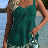 Angelika - Gestreifter Tankini mit Bikini-Unterteil