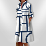 Sabine - Geometrisches Midi-Kleid