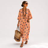 Ingeborg - Kaftan Koralle Sterne