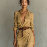 Christiane - Maxikleid mit Reverskragen und langen Ärmeln