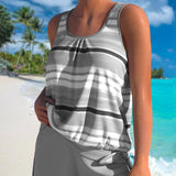 Kerstin - Tankini mit U-Ausschnitt und gestreiftem Design