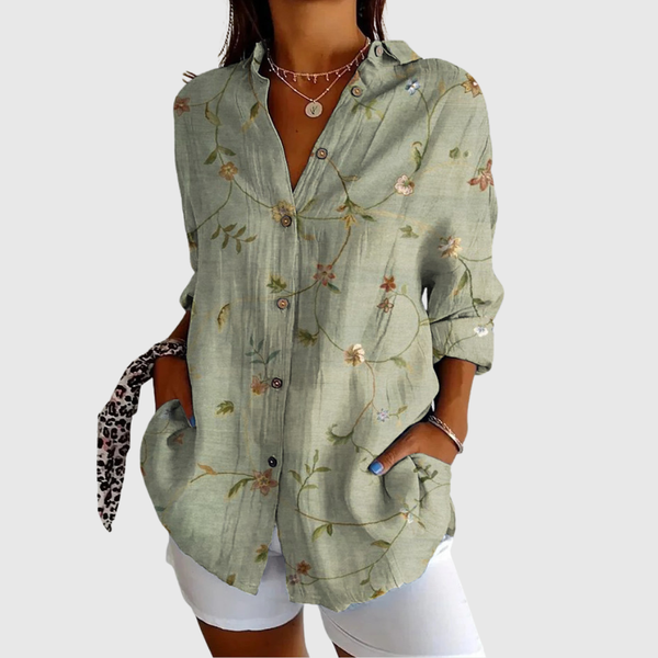 Alwine - Elegante Blumenbluse