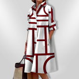 Sabine - Geometrisches Midi-Kleid