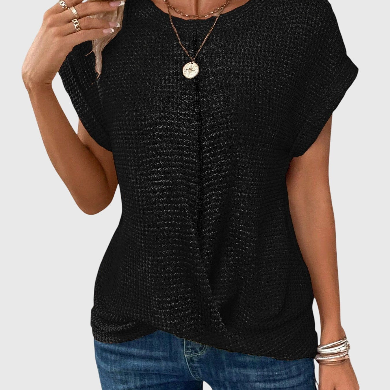Claudia - Elegante Bluse mit Rundhalsausschnitt