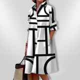 Sabine - Geometrisches Midi-Kleid