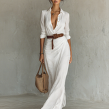 Christiane - Maxikleid mit Reverskragen und langen Ärmeln