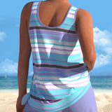 Kerstin - Tankini mit U-Ausschnitt und gestreiftem Design